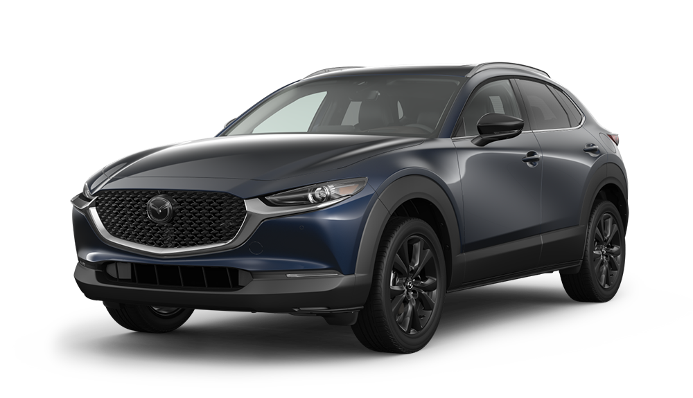 A crystal blue 2024 Mazda CX-30