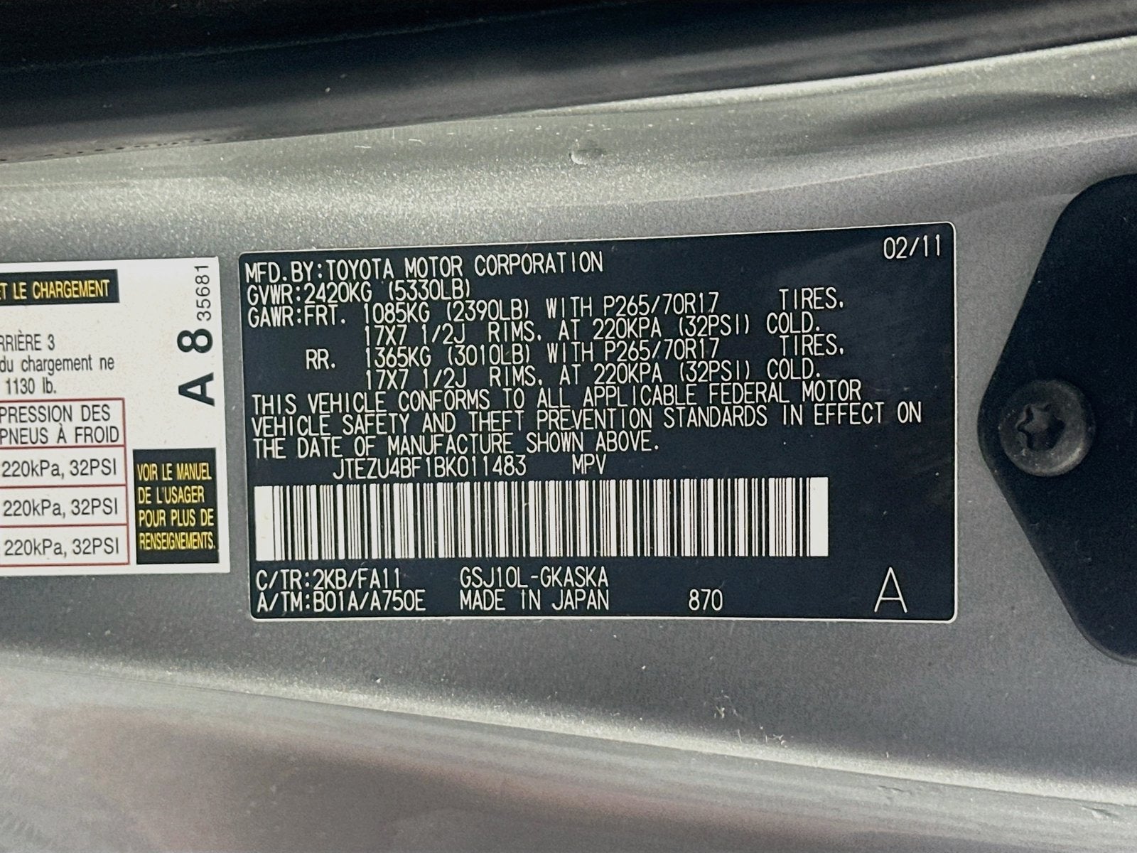 2011 Toyota FJ Cruiser Base