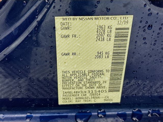 2020 Nissan Altima 2.5 S