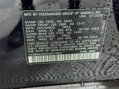 2026 Volkswagen Atlas 2.0T SEL