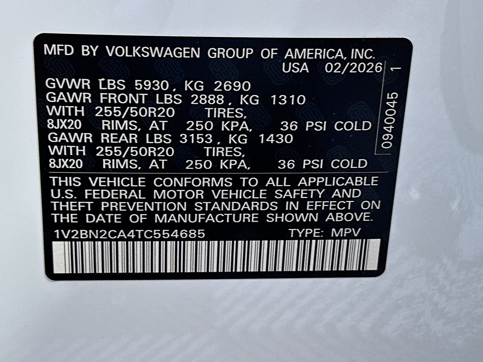 2026 Volkswagen Atlas 2.0T SEL