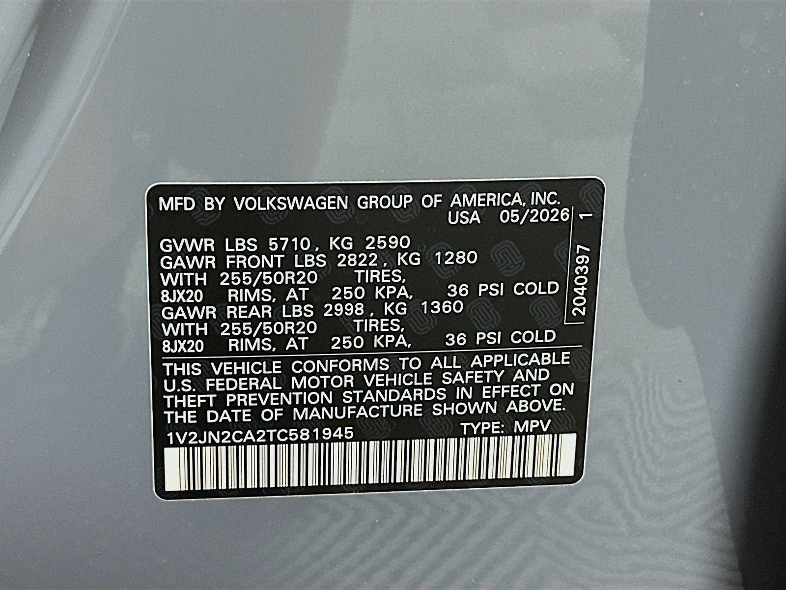 2026 Volkswagen Atlas 2.0T SE W/TECHNOLOGY