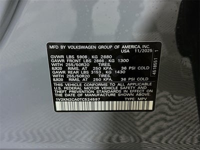 2026 Volkswagen Atlas 2.0T SE W/TECHNOLOGY