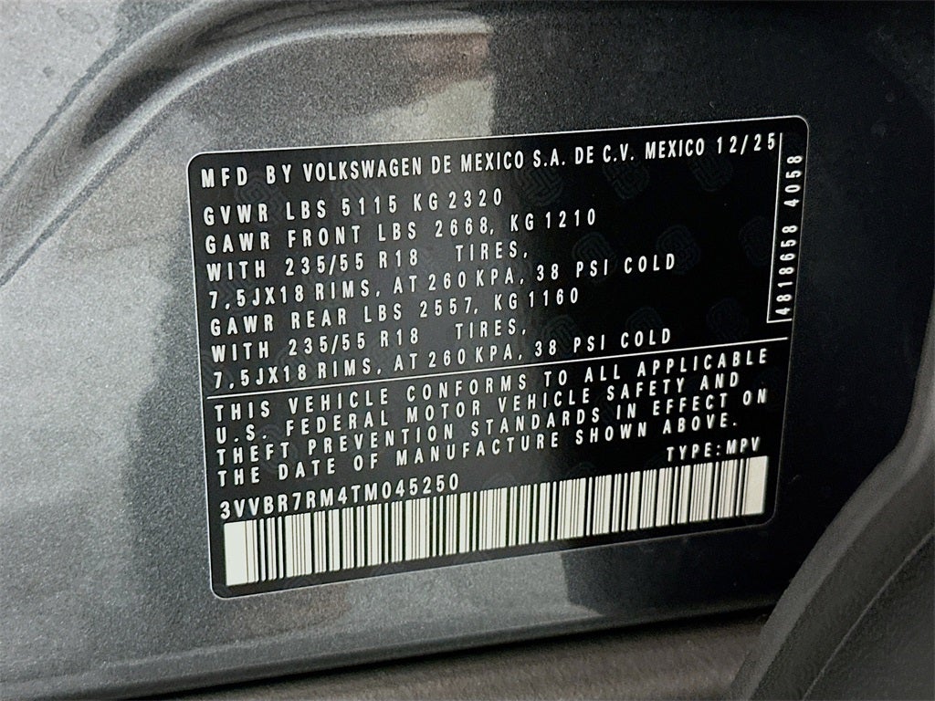 2026 Volkswagen Tiguan 2.0T S