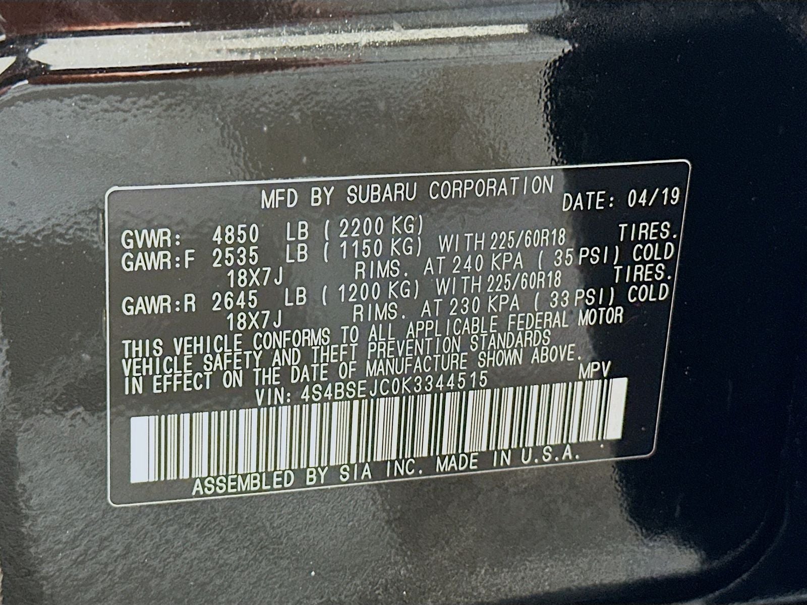 2019 Subaru Outback Limited