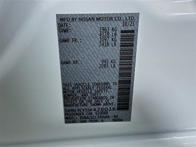 2025 Nissan Altima 2.5 SR