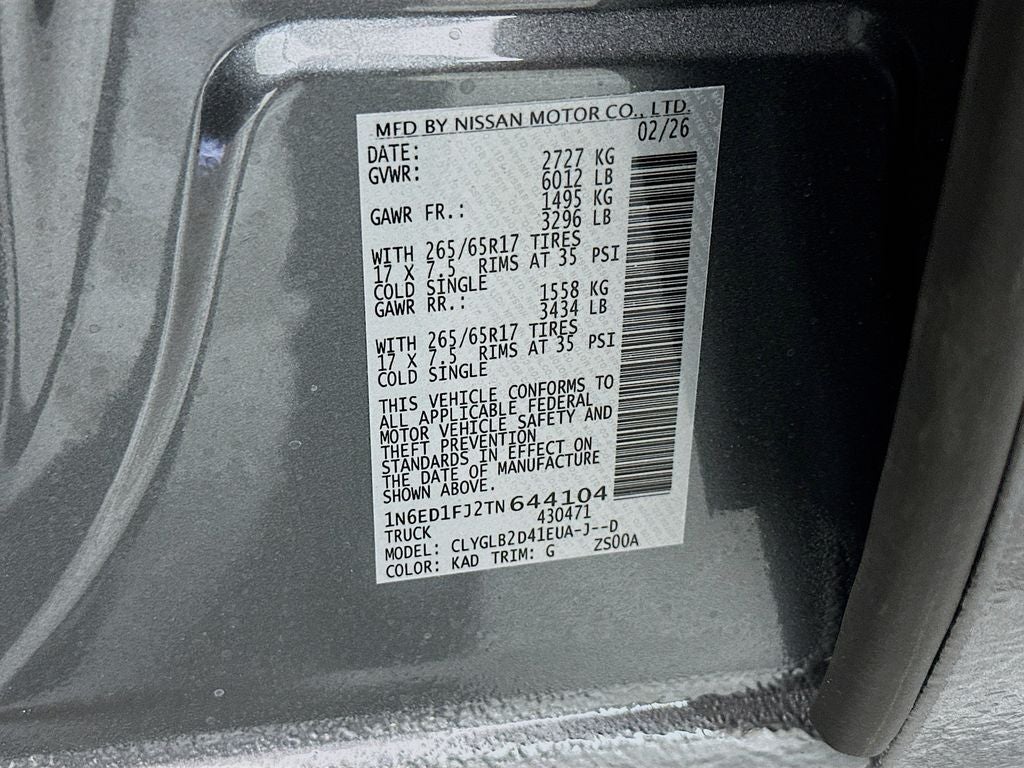 2026 Nissan Frontier SV