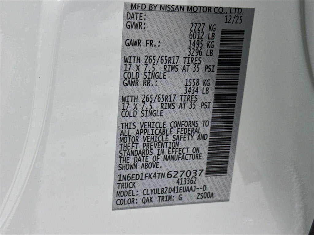 2026 Nissan Frontier SV