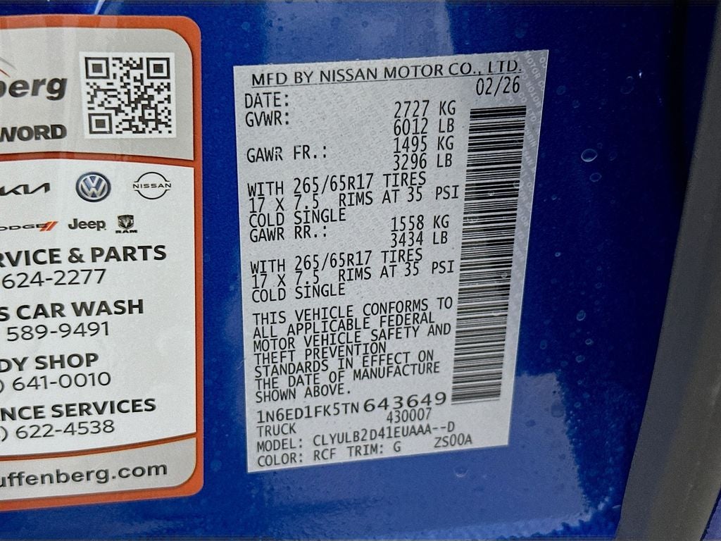 2026 Nissan Frontier SV