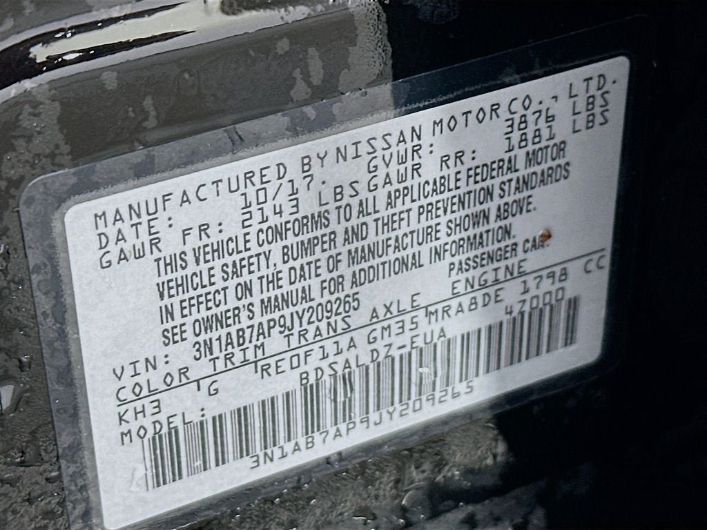 2018 Nissan Sentra SV